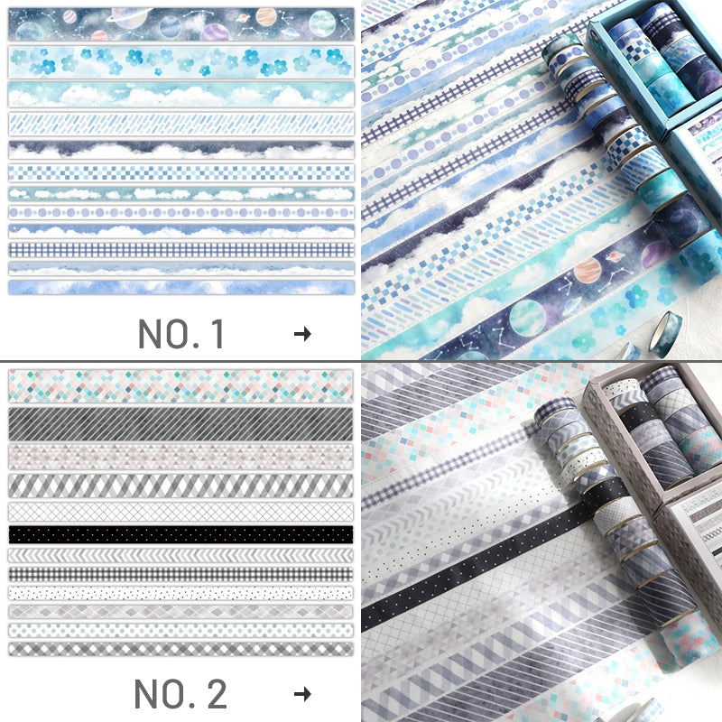 Sky and Plaid Basic Washi Tape Set - Sky, Forest, Plaid 3