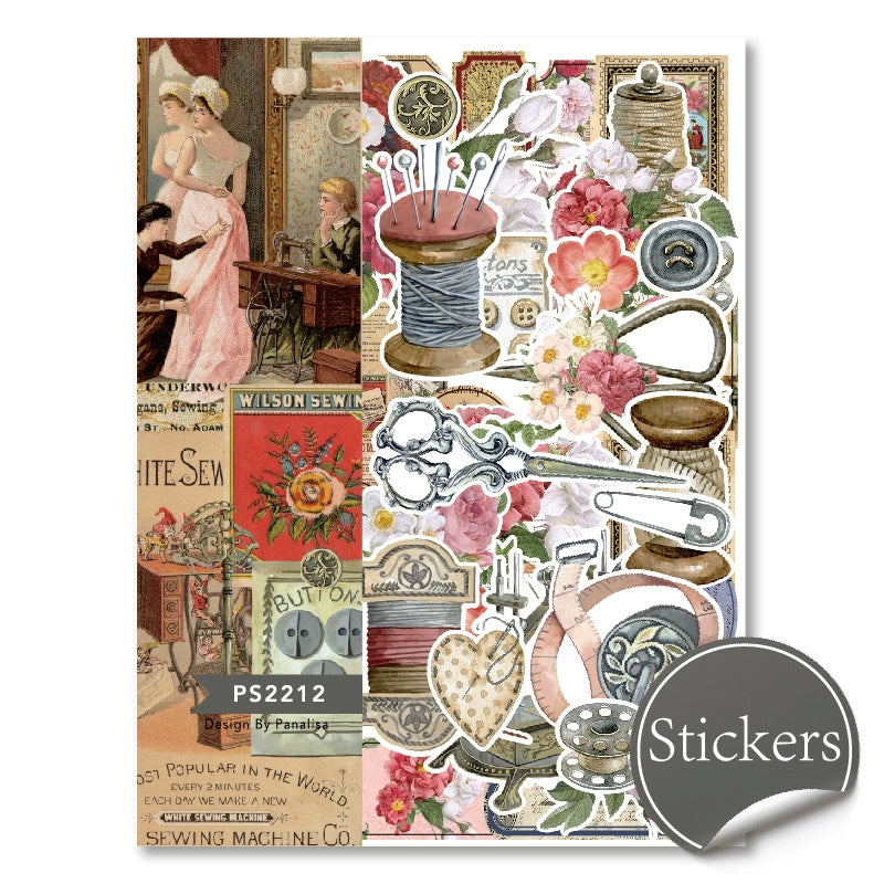 Tools With Plants Vintage Art Journal Stickers 1