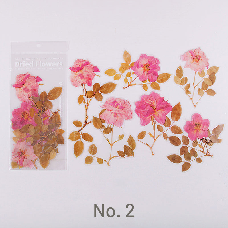 Translucent Vintage Dried Flowers PET Sticker sku-2