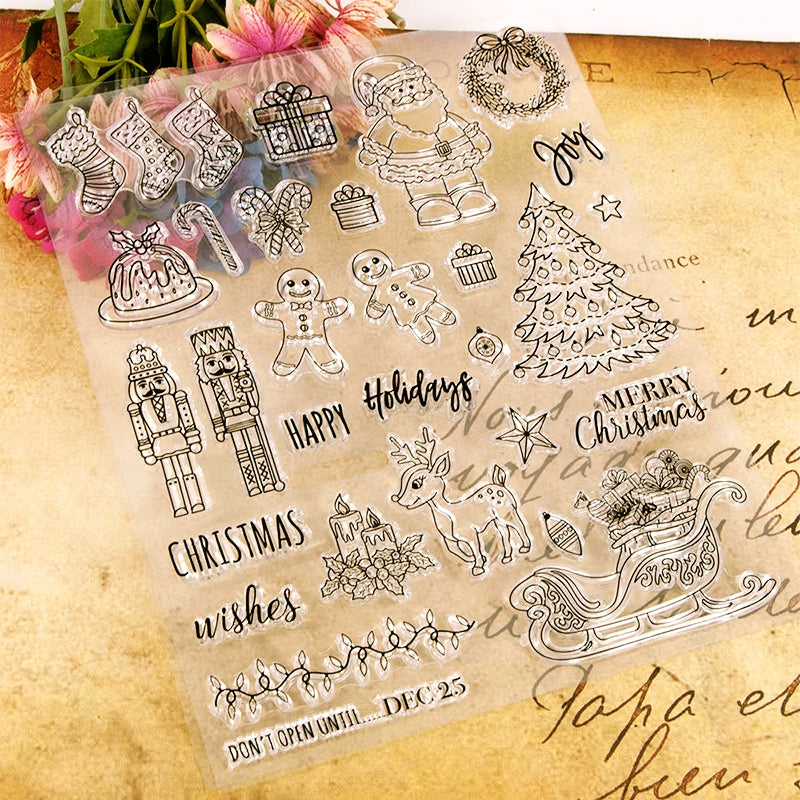 Transparent Christmas DIY Silicone Rubber Stamp a