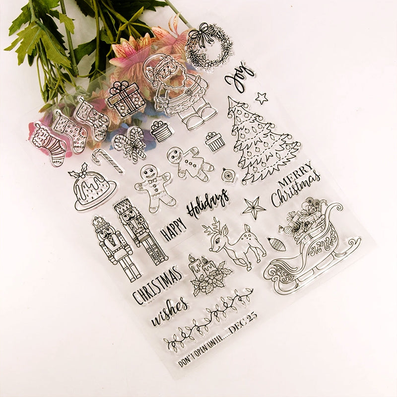 Transparent Christmas DIY Silicone Rubber Stamp b1