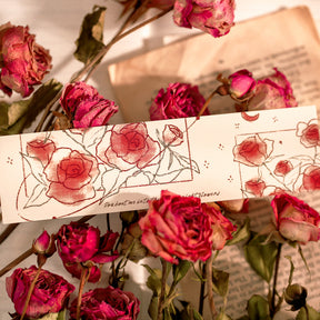  Universe of Roses Vintage Paper Bookmark Box Package Rose Illustration a-