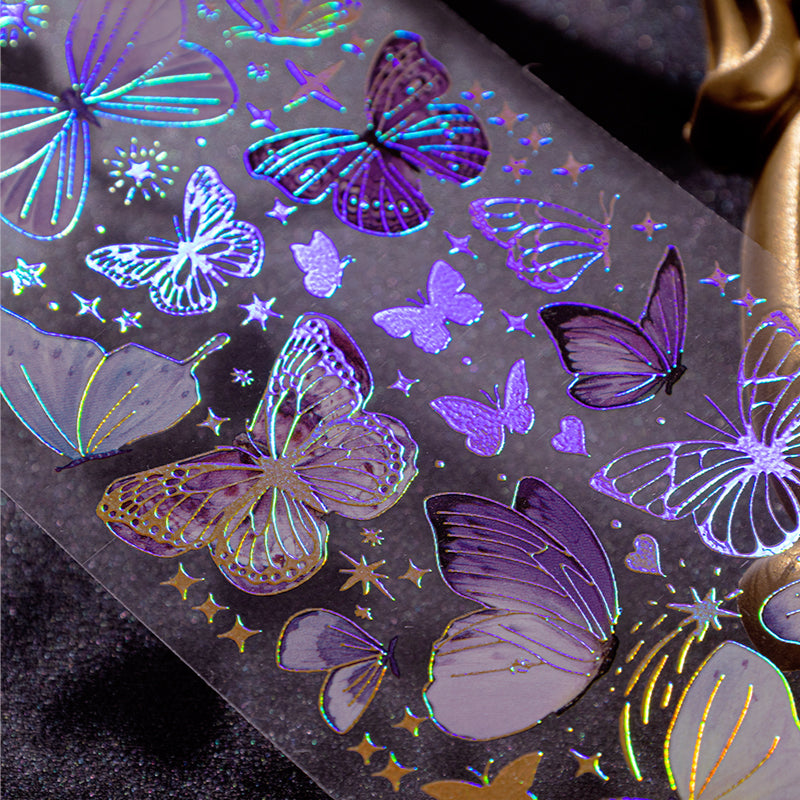 Vintage 3D Holographic Shining Butterfly PET Sticker b3