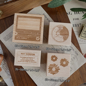 Vintage Border Lable Wooden Rubber Stamp 尺寸
