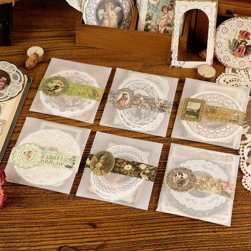 Vintage European Banquet Socialite Lace Stickers a