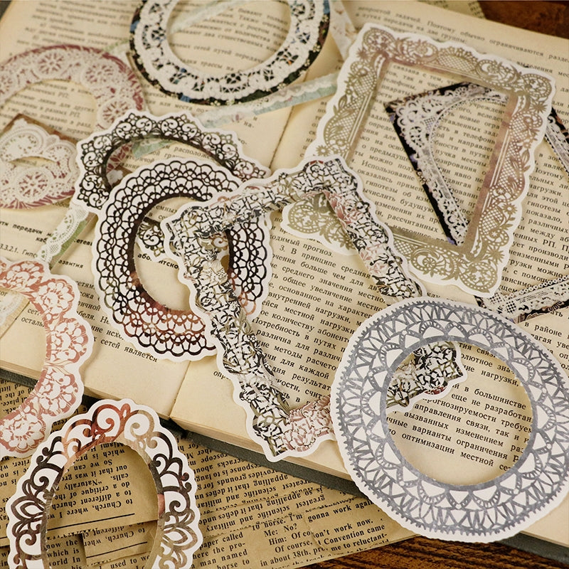 Vintage European Banquet Socialite Lace Stickers b