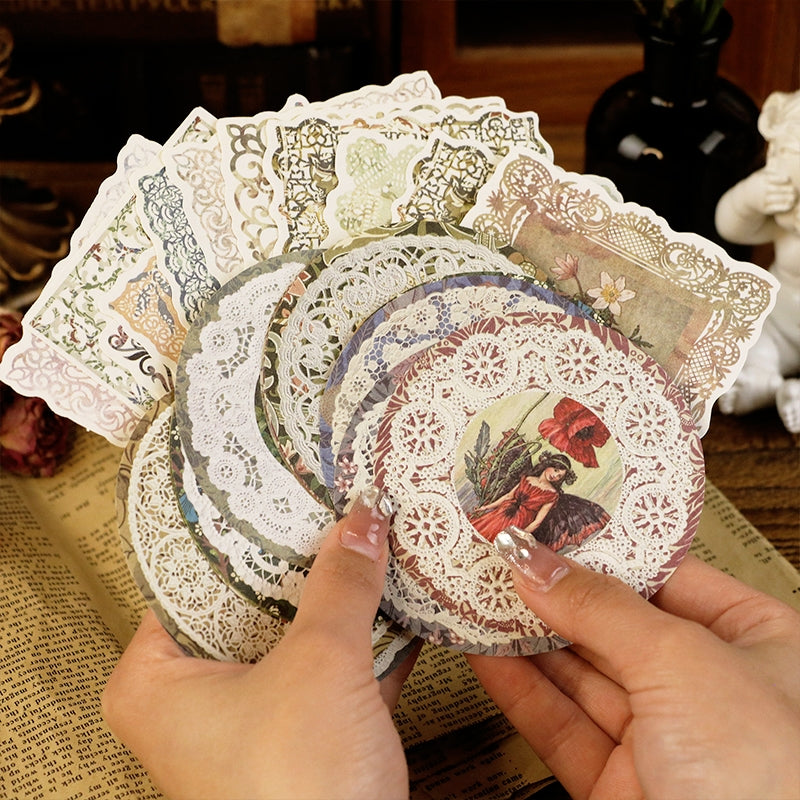 Vintage European Banquet Socialite Lace Stickers b4