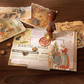 Cartoon Fairy Tale Newspaper Scrapbook Paper - Alice, Fairy, Rabbit, Girl3