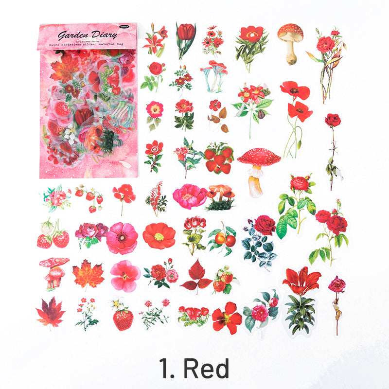 Vintage Floral Journal Diary PET Deco Sticker sku-1