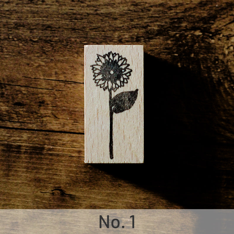 Vintage Flower & Text Wooden Rubber Stamp sku-1