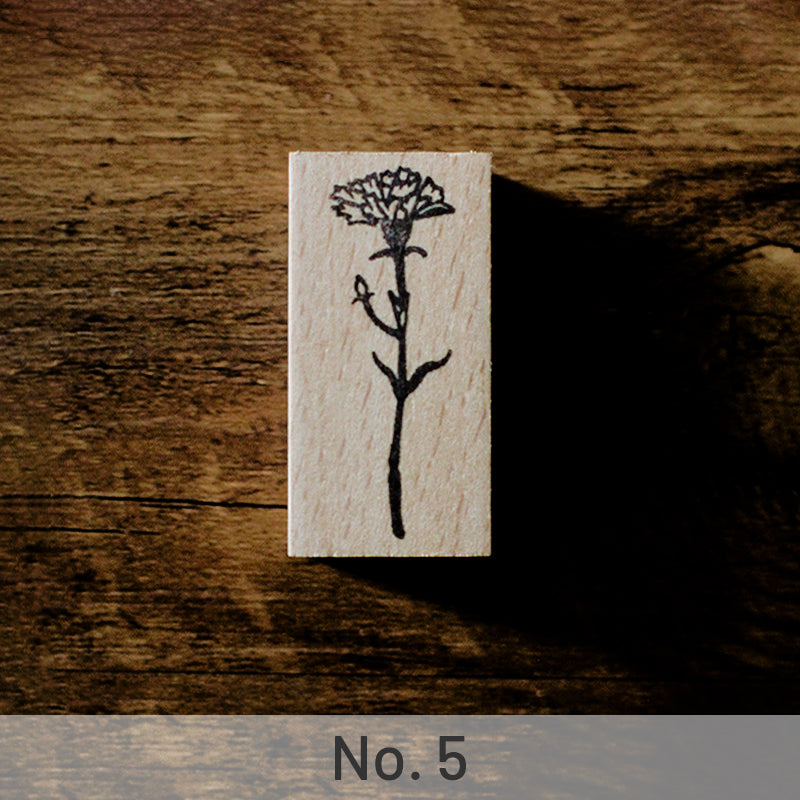Vintage Flower & Text Wooden Rubber Stamp sku-5