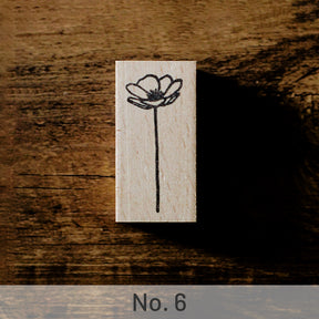Vintage Flower & Text Wooden Rubber Stamp sku-6