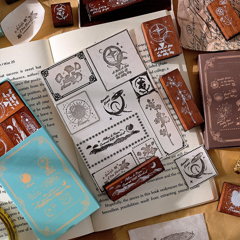 2 Pcs Wooden Stamps Set Rectangle Vintage Border Rubber Stamps for Card  Making Wooden Rubber Stamps for DIY Craft Card Making Letters Diary Craft