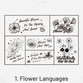 Flower Clear rubber Stamps/floral Stamps/stay the date/Planner Stamps/Stamp  Set/Food Stamps/Planning accessory/