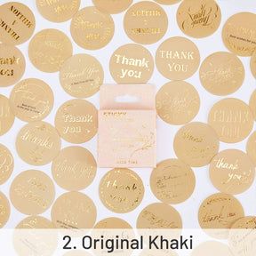 Vintage Gold Foil Stamping Thank You Boxed Stickers sku-2