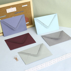 Vintage Hollow Triangular Lace Invitation Envelope b4