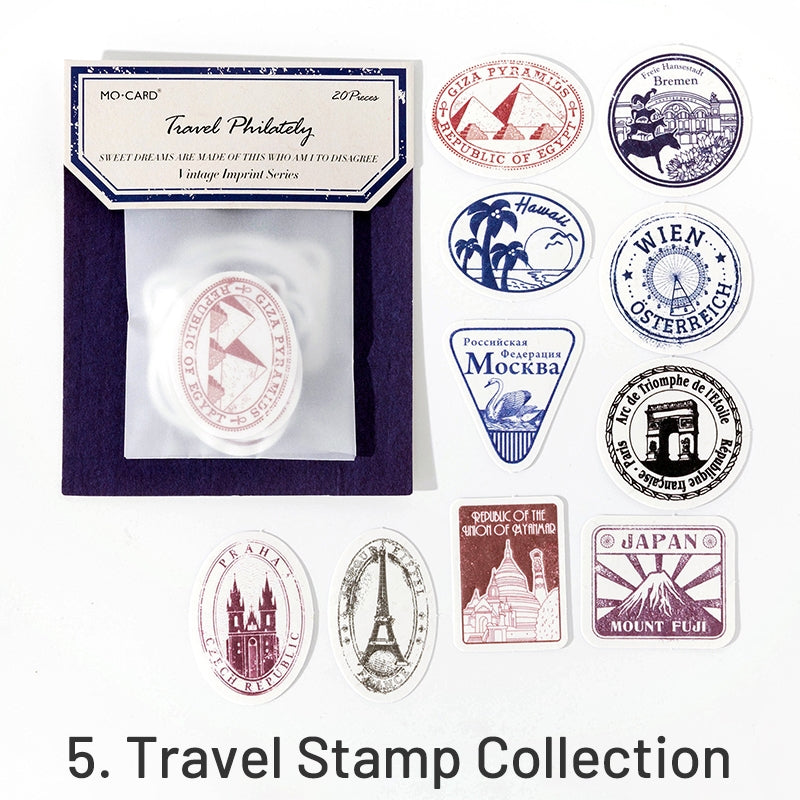  Vintage Imprinted Letterpress Botanical Stamp Label Stickers sk-5
