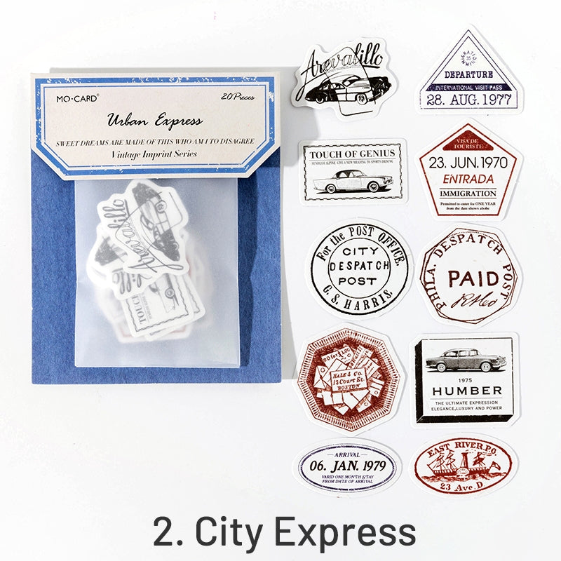  Vintage Imprinted Letterpress Botanical Stamp Label Stickers sku-2