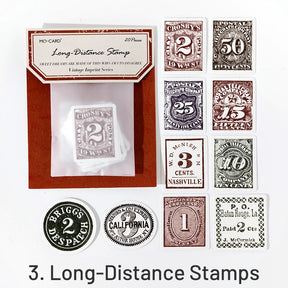  Vintage Imprinted Letterpress Botanical Stamp Label Stickers sku-3