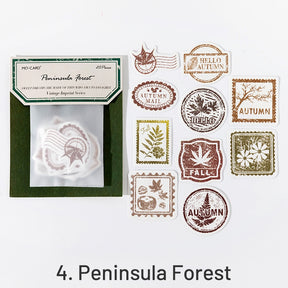  Vintage Imprinted Letterpress Botanical Stamp Label Stickers sku-4