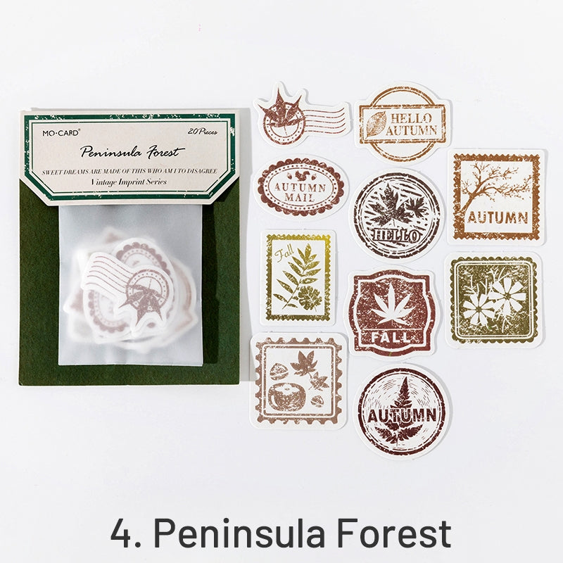  Vintage Imprinted Letterpress Botanical Stamp Label Stickers sku-4