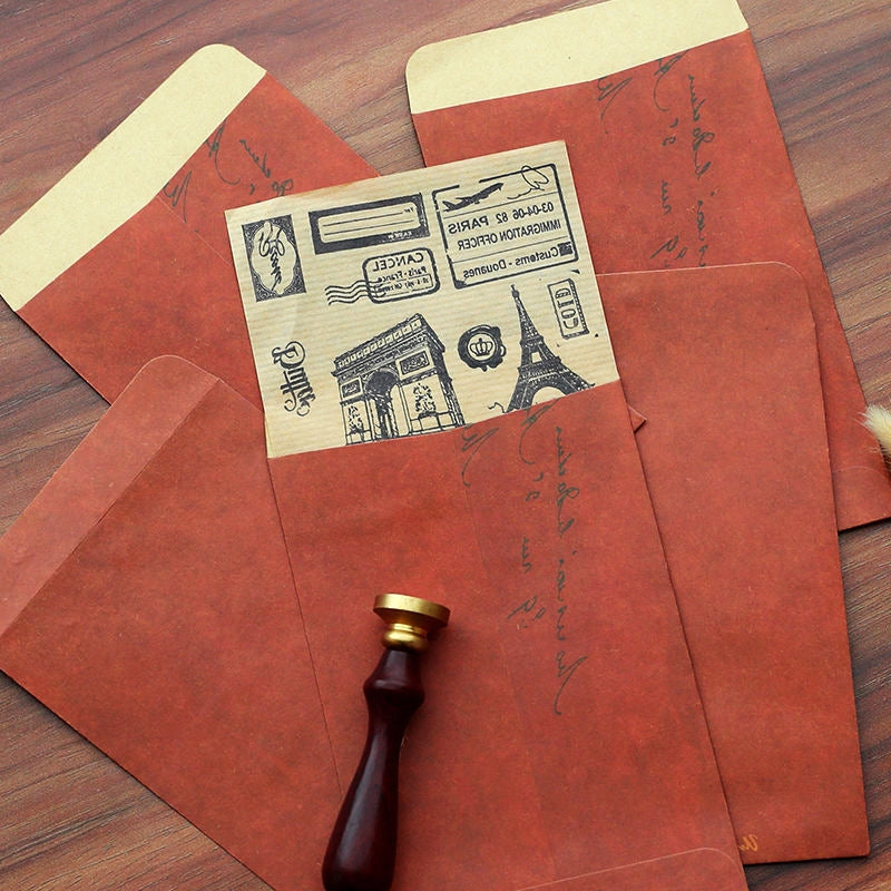 Vintage Kraft Paper Made Old Wax Seal Envelope - Stamprints 4
