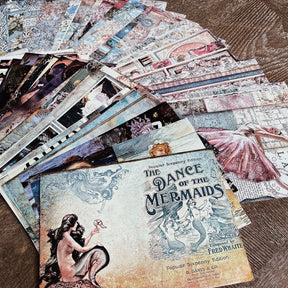 Vintage Mermaid Witch Junk Journal Paper Scrapbook Paper 100 PCS b2-