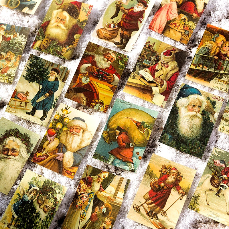 Vintage Mini Christmas Kraft Scrapbook Paper Book 100 PCS b1