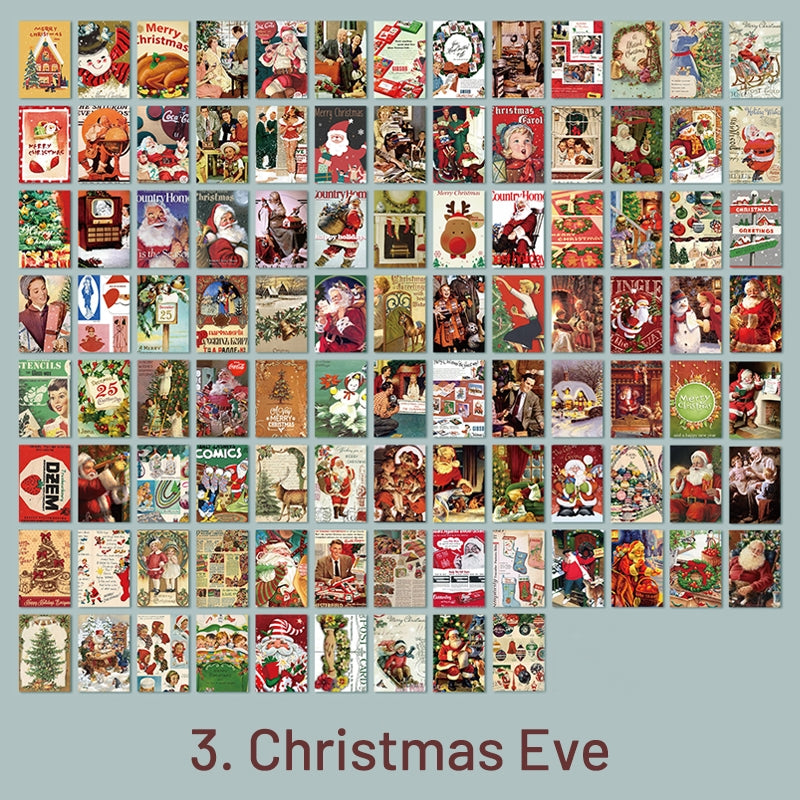 Vintage Mini Christmas Kraft Scrapbook Paper Book 100 PCS sku-3