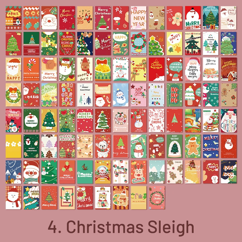 Vintage Mini Christmas Kraft Scrapbook Paper Book 100 PCS sku-4