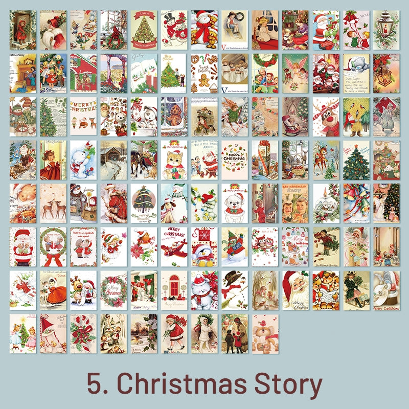 Vintage Mini Christmas Kraft Scrapbook Paper Book 100 PCS sku-5