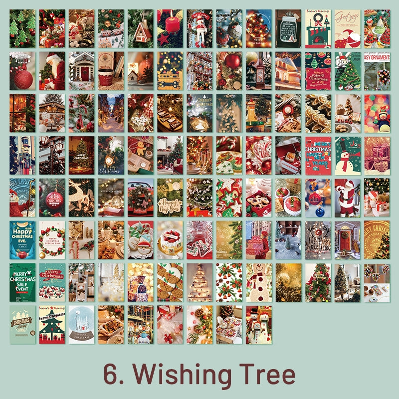 Vintage Mini Christmas Kraft Scrapbook Paper Book 100 PCS sku-6