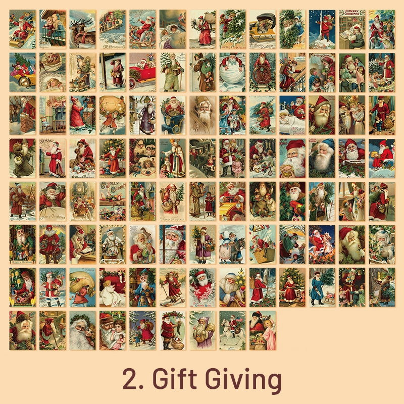 Vintage Mini Christmas Kraft Scrapbook Paper Book 100 PCSsku-2