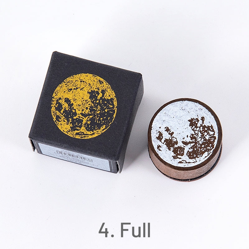 Calendar Wood Rubber Stamps Set Date Month Weather Moon Phase