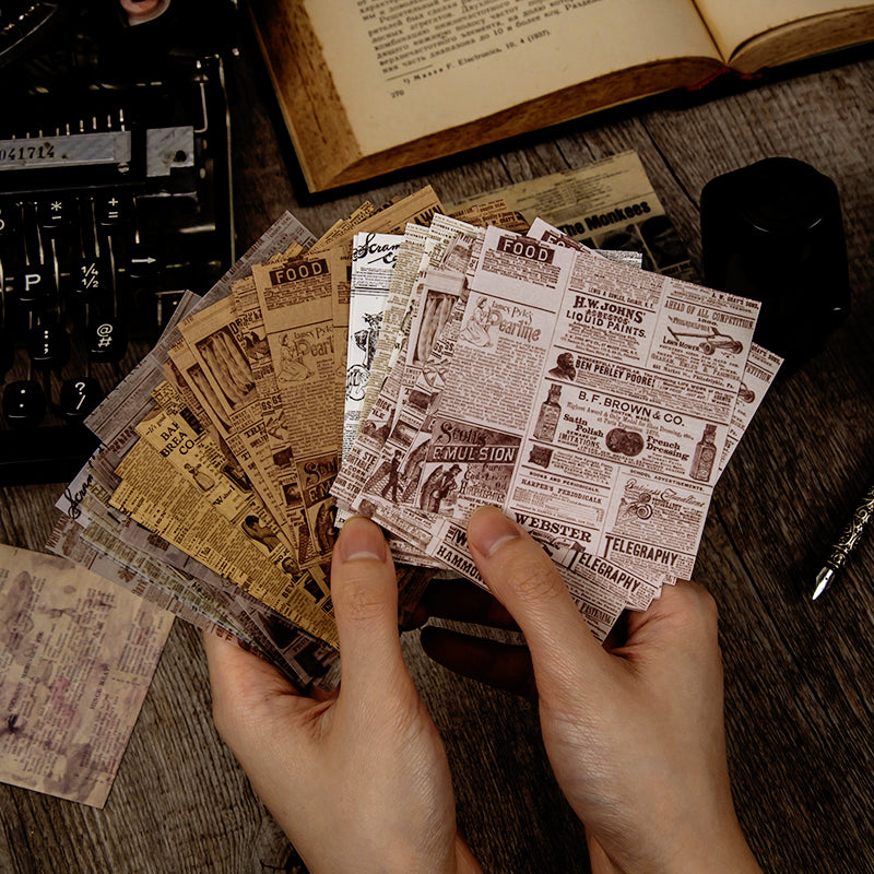 60pcs Newspaper Scrapbooking Cardstock Paper Pad Vintage Stamped Paper Diy  Decorative Paper Crafts For Diy Album