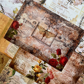 Vintage Rose Art Journal Background Scrapbook Paper b2