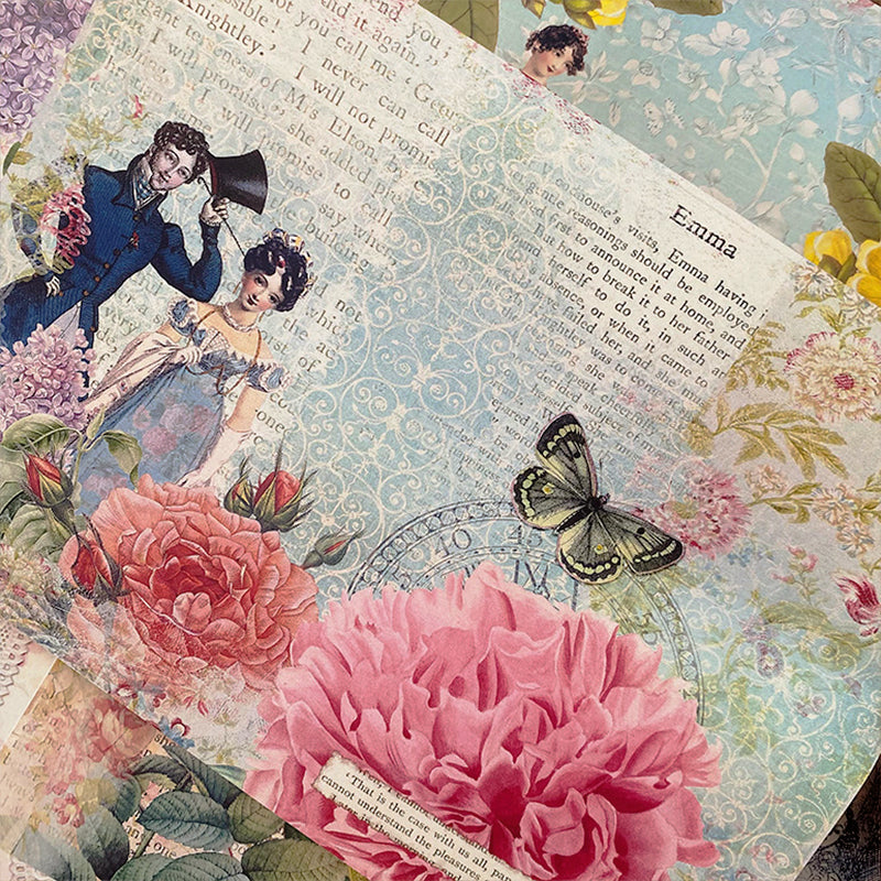Vintage Rose Art Journal Background Scrapbook Paper c