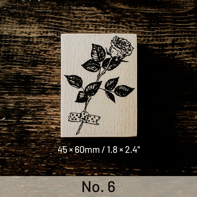 Vintage Rose Peach Blossom Bouquet Handmade Wooden Rubber Stamp sku-6