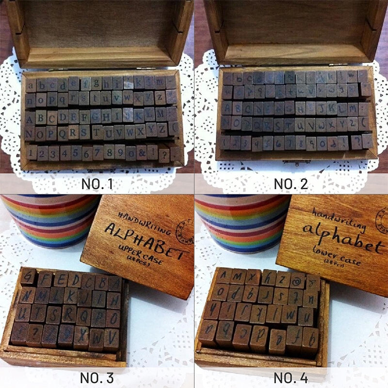 Vintage Rubber Stamp Kit Office Printing Supply Set Wood Boxed 