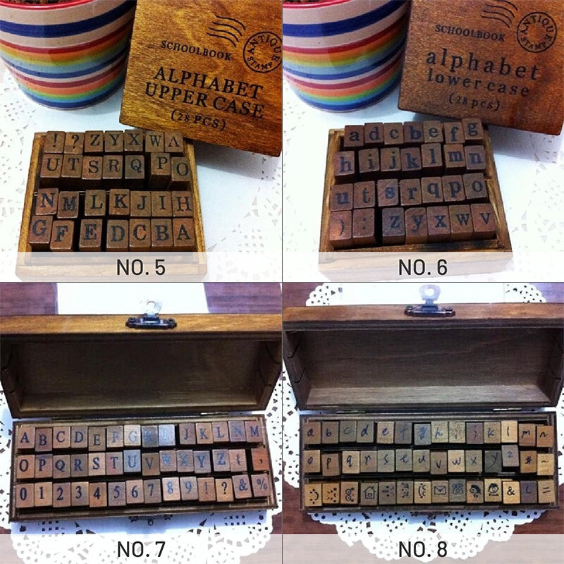 Vintage Wood Rubber Stamp Lot - For Decoration only