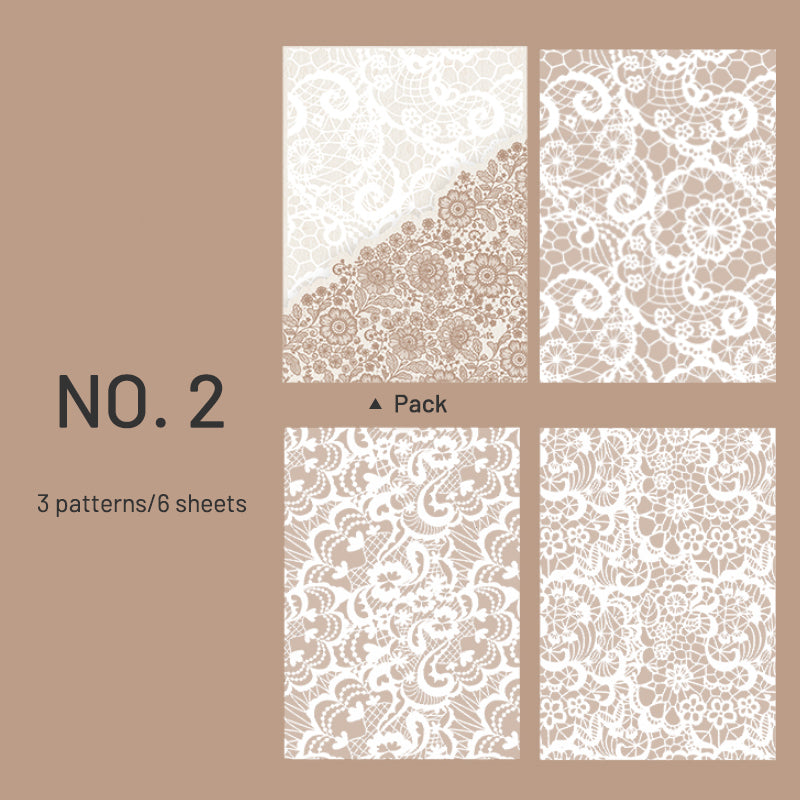Vintage White Lace DIY Decoration PET Sticker sku-2