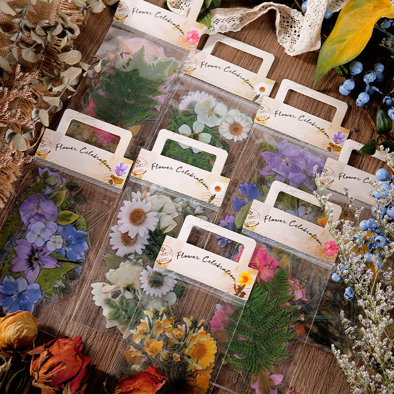 Wild Field Flower Plant PET Sticker Pack a